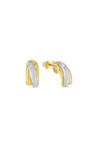 Three Intertwined Bands Stud Earrings