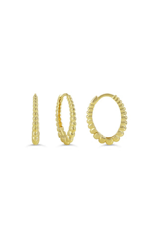 Graduated Beads Oval Huggie Earrings