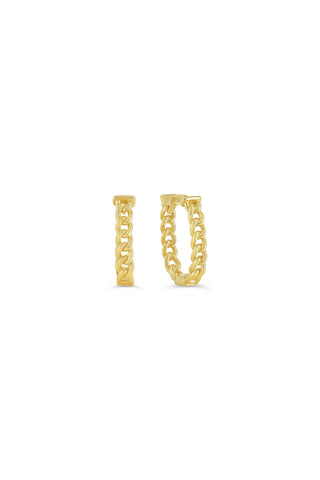 Chain Link Oval Huggie Earrings