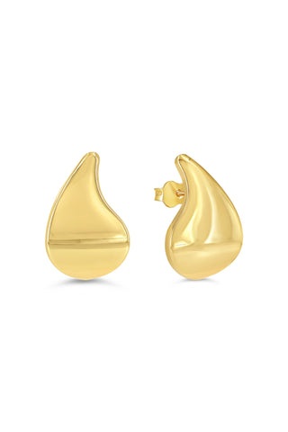 Flat Teardrop Stud Earrings