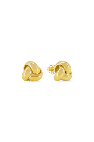 High Polish Love Knot Stud Earrings, Large