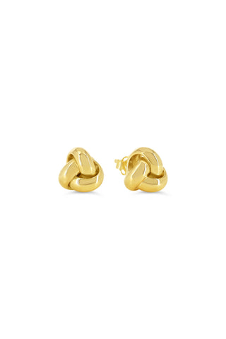 High Polish Love Knot Stud Earrings, Medium