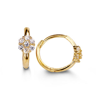Cluster CZ Huggie - Yellow Gold