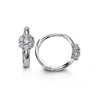 Cluster CZ Huggie - White Gold