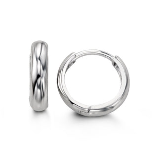 High Polished Rounded Huggie - White Gold