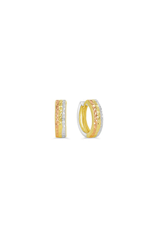 Reversible Diamond-Cut Huggie Earrings