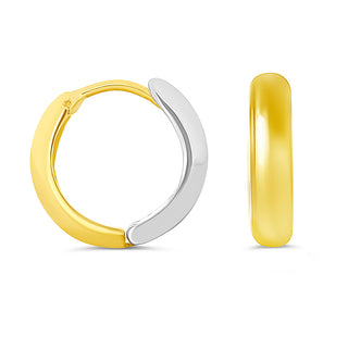 Polished Reversible Huggie Earrings - Yellow Gold