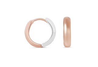 Polished Reversible Huggie Earrings - Rose Gold
