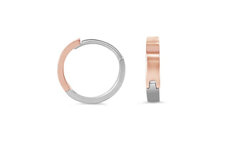 Polished Reversible Huggie Earrings - Rose Gold