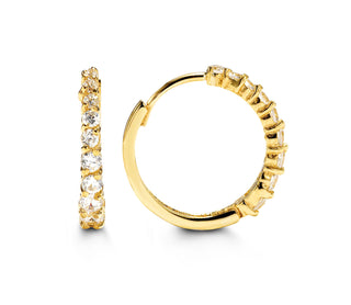 Round Huggie Earrings, Large - Yellow Gold