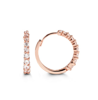 Round Huggie Earrings, Large - Rose Gold