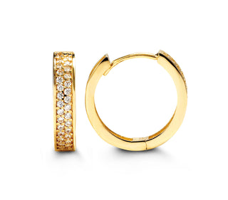 Round Huggie Earrings - Yellow Gold