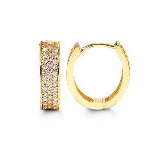Oval Huggie Earrings - Yellow Gold