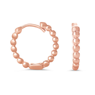 Beaded Huggie Earrings - Rose Gold