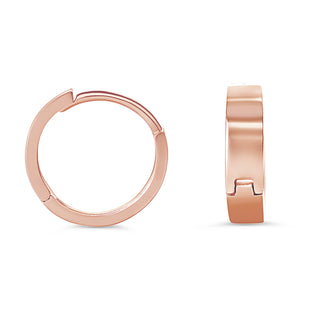 Polished Huggie Earrings, 13MM - Rose Gold