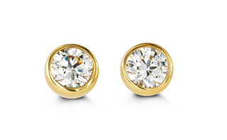 Bezel Set Stud Earrings