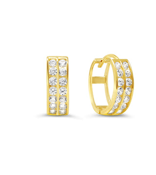 Channel Set CZ Huggie - Yellow Gold