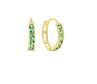 Channel Set CZ Huggie , Green