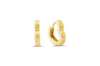 Heart-Shaped Huggie Earrings, Small