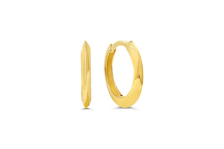 Round Knife-Edge Huggie Earrings, Small