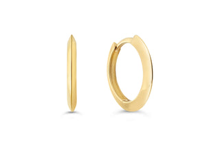 Round Knife-Edge Huggie Earrings, Medium