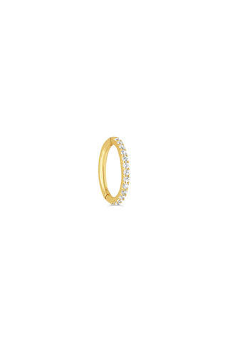 CZ Pave Set Hugger - Yellow Gold