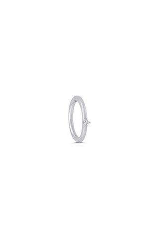 Single Diamond Hugger - White Gold
