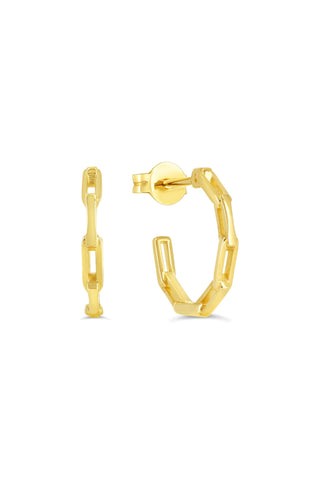 Chain Stud Hoop Earrings