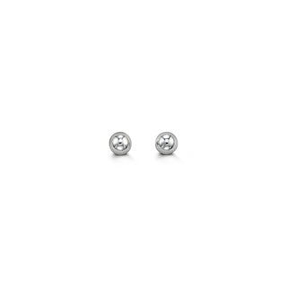 Ball Stud Earrings - 3MM - White Gold