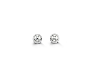 Ball Stud Earrings - 4MM - White Gold