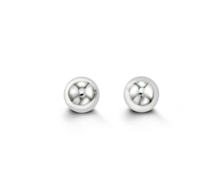 Ball Stud Earrings -6MM - White Gold