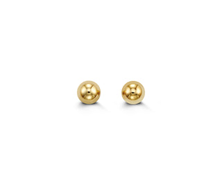 Ball Stud Earrings - 4MM - Yellow Gold