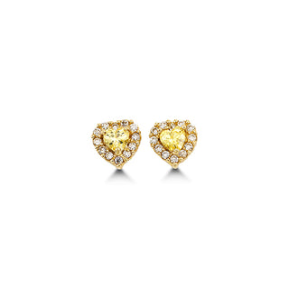 Heart-Shaped CZ Stud Earrings - November