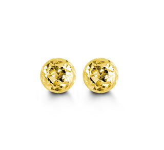 Diamond-Cut Ball Stud Earrings - 5MM - Yellow Gold