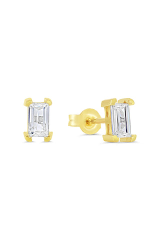 Emerald Cut Stud Earrings