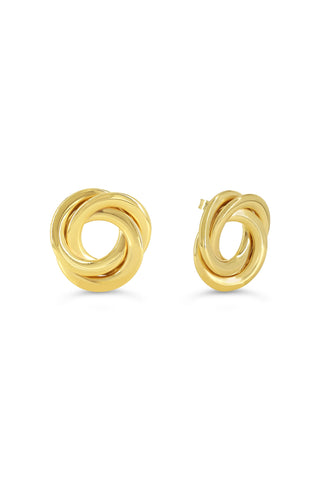 High-Polished Love Knot Studs, Large
