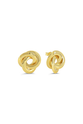 High-Polished Love Knot Studs, Medium