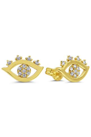 CZ Evil Eye Stud Earrings