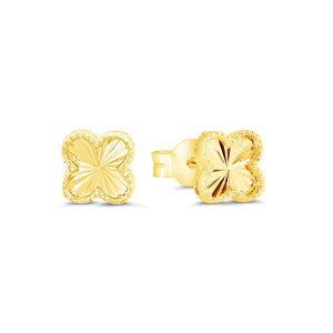 Mini Clover Stud Earrings - Yellow Gold