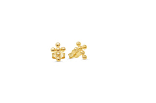 Beaded Cross Stud Earrings