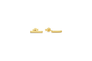 Bar Stud Earrings - White Gold