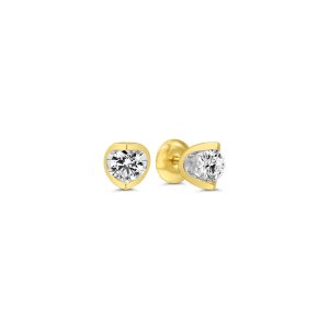 Tension-Set Solitaire Stud Earrings, .50ct - Yellow Gold