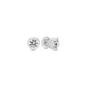 Tension-Set Solitaire Stud Earrings, .50ct - White Gold