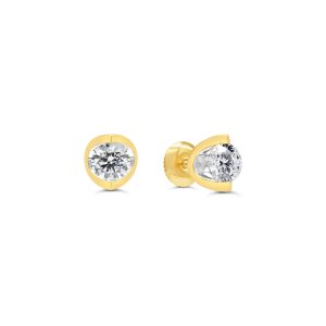 Tension-Set Solitaire Stud Earrings, .75ct - Yellow Gold