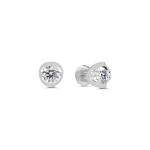 Tension-Set Solitaire Stud Earrings, .75ct - White Gold