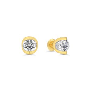 Tension-Set Solitaire Stud Earrings, 1.00ct - Yellow Gold
