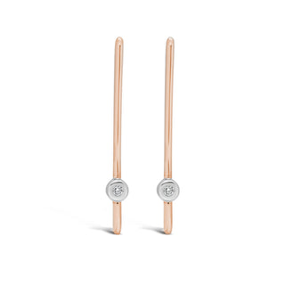 Bar With Bezel Stud Earrings