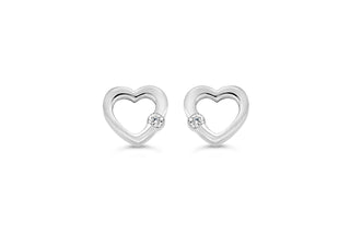 Open Heart Stud Earrings