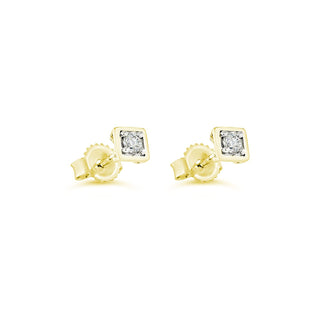 Square Stud Earrings - Yellow Gold