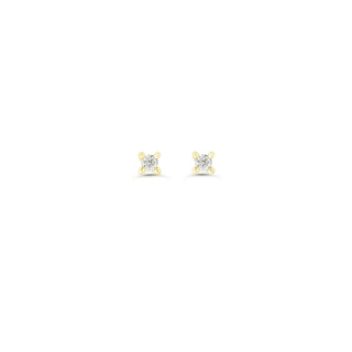 0.12CT Diamond Girl 4-Claw Studs - Yellow Gold